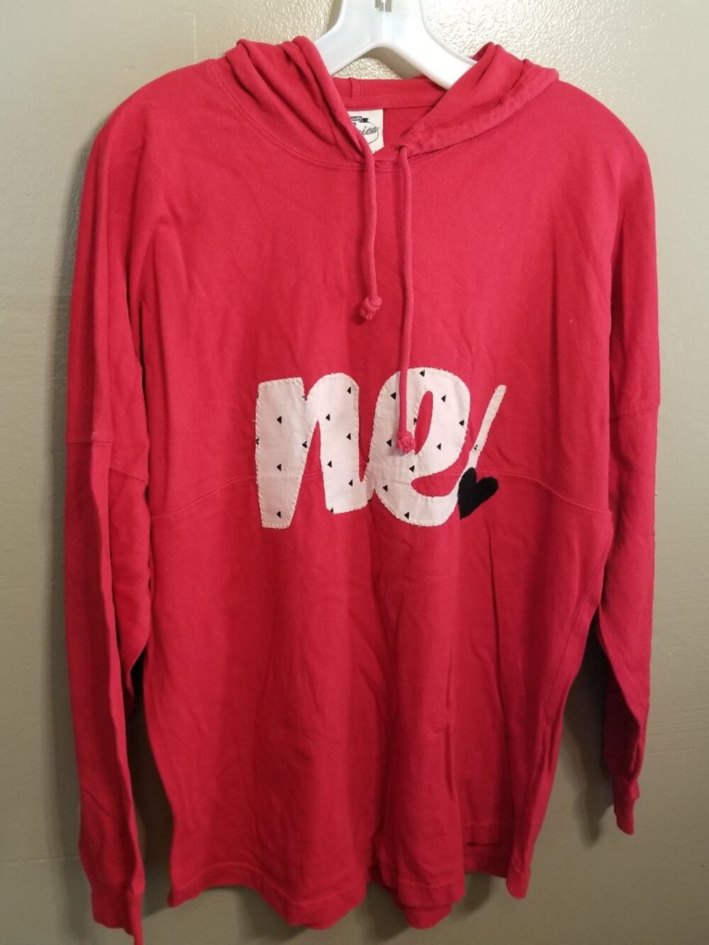 Nebraska Red Long Sleeve Hooded Shirt, Small